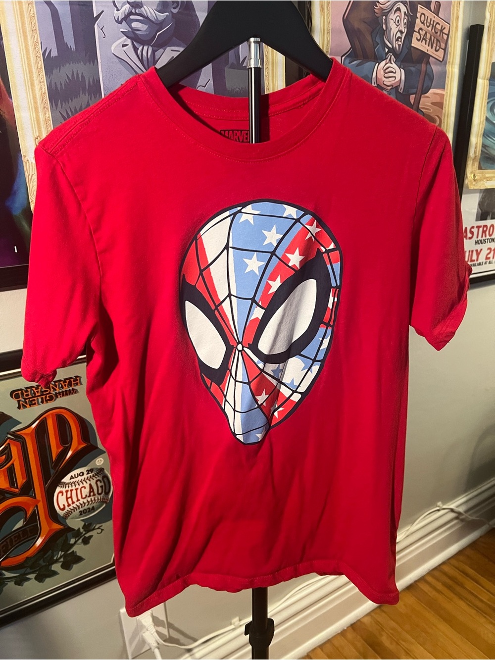 Marvel Red Spider-Man Kids American Flag Tee